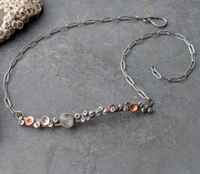 Load image into Gallery viewer, Aquamarine and Mixed Metal Barnacle Collar Necklace
