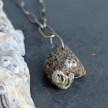 Load image into Gallery viewer, Beach Stone Necklace with Handmade Chain
