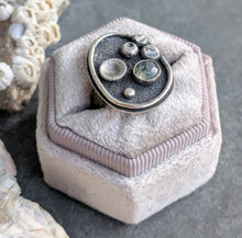 Load image into Gallery viewer, Moss Agate Coastline Ring - size 8.5
