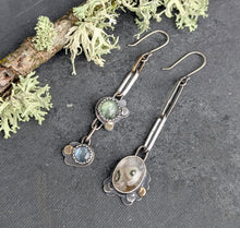 Load image into Gallery viewer, Earth &amp; Sky Asymmetrical Earrings
