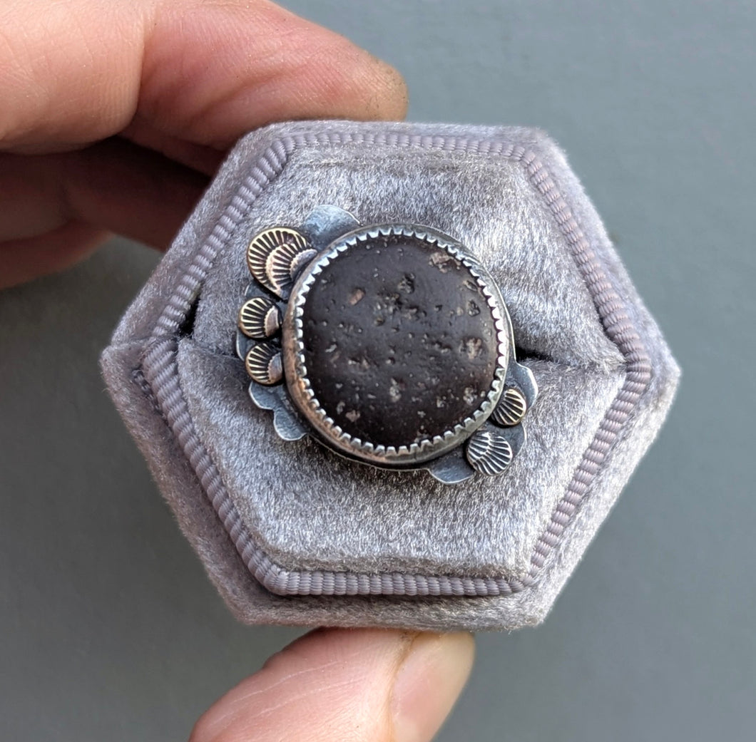 Beach Stone Statement Ring - size 8.75