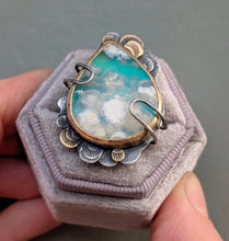 Load image into Gallery viewer, Cloudscape Plume Agate Statement Ring - size 8
