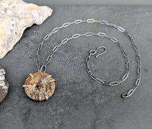 Load image into Gallery viewer, Flower Agate Slice Necklace

