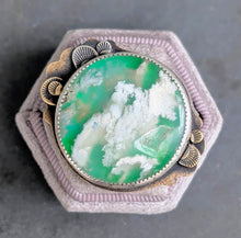 Load image into Gallery viewer, Cloudscape Plume Agate Statement Ring - size 8.25
