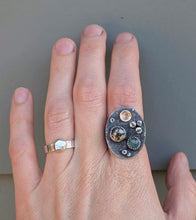 Load image into Gallery viewer, Kyanite and Ocean Jasper Coastline Ring - size 7.75
