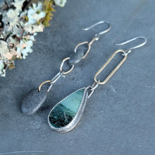 Load image into Gallery viewer, Beach Stone and Opalized Wood Asymmetricals
