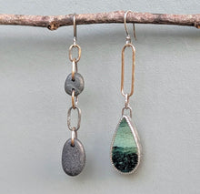 Load image into Gallery viewer, Beach Stone and Opalized Wood Asymmetricals
