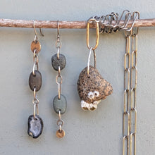 Load image into Gallery viewer, Beach Stone Necklace with Handmade Chain
