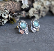 Load image into Gallery viewer, Green Kyanite Forest Floor Earrings

