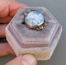 Load image into Gallery viewer, Cloudscape Plume Agate Statement Ring - size 6.5
