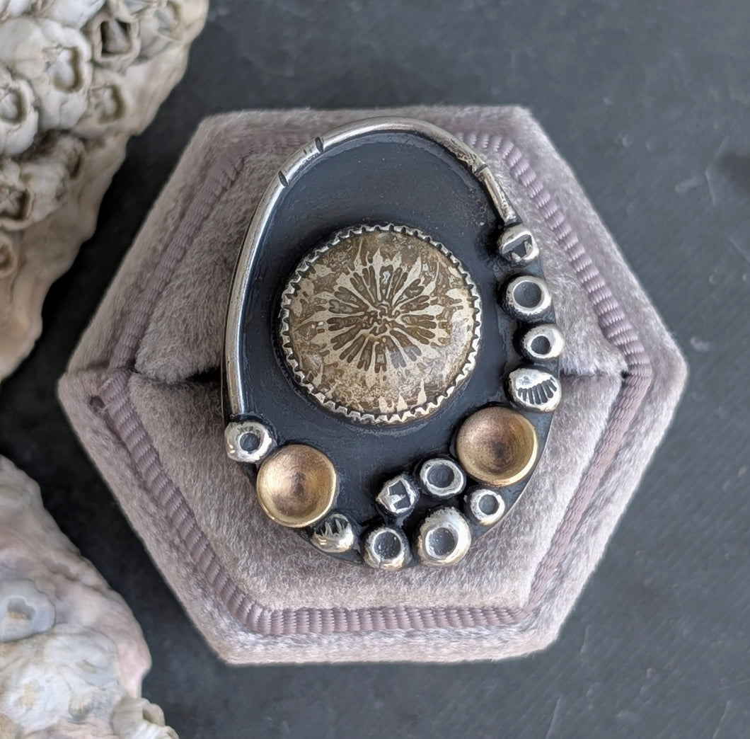 Coastline Fossil Coral Ring - size 8.75