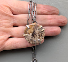 Load image into Gallery viewer, Flower Agate Slice Necklace
