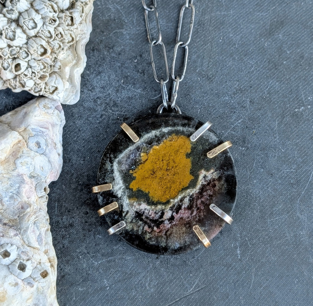 Jasper Slice Cosmos Necklace