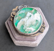 Load image into Gallery viewer, Cloudscape Plume Agate Statement Ring - size 8.25
