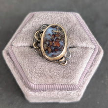 Load image into Gallery viewer, Reserved for S - Moss Agate and Mixed Metal Lace Ring - size 5
