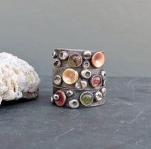 Load image into Gallery viewer, Watermelon Tourmaline Barnacle Band - size 8.25
