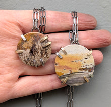 Load image into Gallery viewer, Flower Agate Slice Necklace
