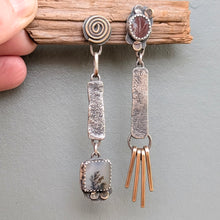 Load image into Gallery viewer, Dendritic Agate Asymmetricals with Fringe
