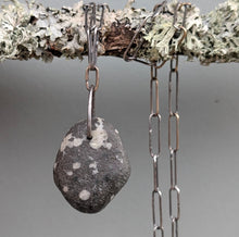 Load image into Gallery viewer, Beach Stone Necklace with Handmade Chain
