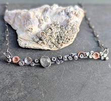 Load image into Gallery viewer, Aquamarine and Mixed Metal Barnacle Collar Necklace
