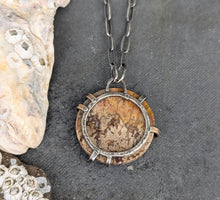 Load image into Gallery viewer, Flower Agate Slice Necklace
