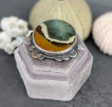 Load image into Gallery viewer, Polychrome Jasper Statement Ring - size 8
