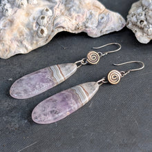 Load image into Gallery viewer, Amethyst Spiral Earrings
