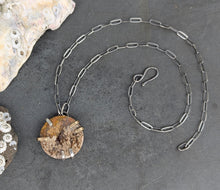 Load image into Gallery viewer, Flower Agate Slice Necklace
