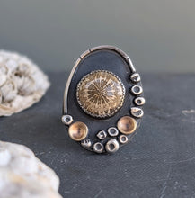 Load image into Gallery viewer, Coastline Fossil Coral Ring - size 8.75
