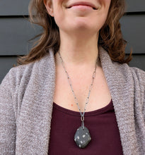 Load image into Gallery viewer, Beach Stone Necklace with Handmade Chain
