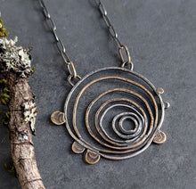 Load image into Gallery viewer, Mixed Metal Tree Ring Necklace
