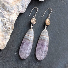 Load image into Gallery viewer, Amethyst Spiral Earrings
