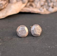Load image into Gallery viewer, Faceted Silver Studs - made to order
