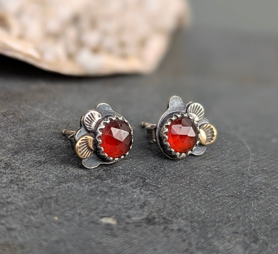 Garnet Forest Floor Earrings