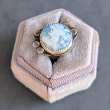 Load image into Gallery viewer, Cloudscape Plume Agate Statement Ring - size 6.5
