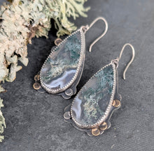 Load image into Gallery viewer, Moss Agate Forest Earrings
