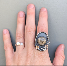 Load image into Gallery viewer, Coastline Fossil Coral Ring - size 8.75
