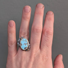 Load image into Gallery viewer, Turquoise and Mixed Metal Lace Ring - size 6.75
