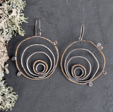 Load image into Gallery viewer, Tree Ring Hoop Earrings
