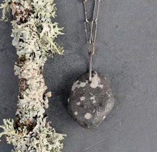 Load image into Gallery viewer, Beach Stone Necklace with Handmade Chain
