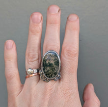 Load image into Gallery viewer, Moss Agate Statement Ring - size 7
