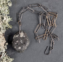 Load image into Gallery viewer, Beach Stone Necklace with Handmade Chain
