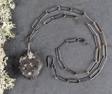 Load image into Gallery viewer, Beach Stone Necklace with Handmade Chain
