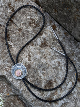 Load image into Gallery viewer, Fossil Coral Tree Ring Bolo Tie
